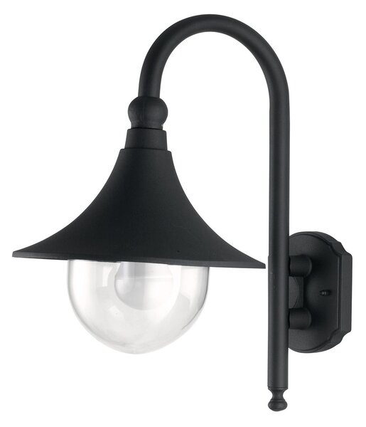 FAN LANT-PAVIA-AP1 Venkovní nástěnné svítidlo PAVIA černá, 1xE27, IP44, 26 x 48 x 34 cm - FANEUROPE