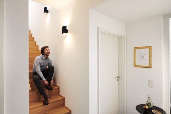 Chytré nástěnné svítidlo Matter Wall, Twist ČERNÉ Laditelná Bílá