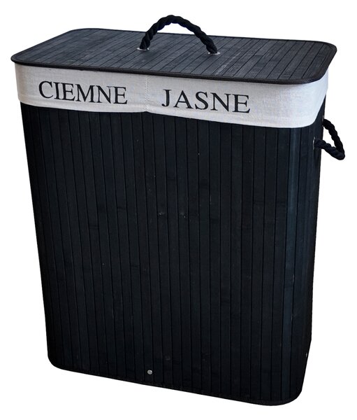 TRENDIE Bambusový koš na prádlo 100l černý + DÁREK