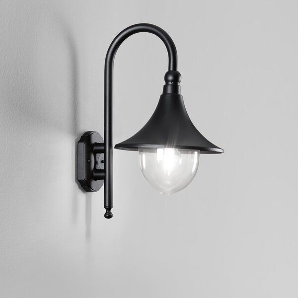 FAN LANT-PAVIA-AP1 Venkovní nástěnné svítidlo PAVIA černá, 1xE27, IP44, 26 x 48 x 34 cm - FANEUROPE