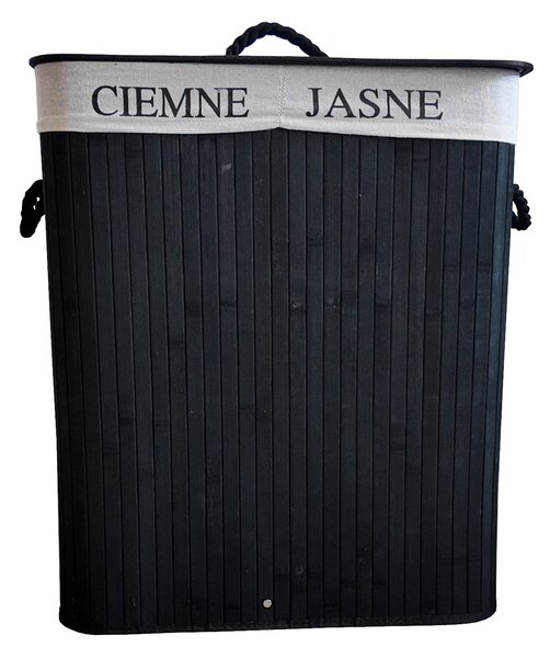 TRENDIE Bambusový koš na prádlo 100l černý + DÁREK