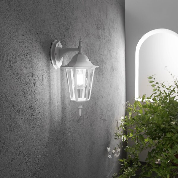 FAN LANT-MILANO/AP1B BCO Venkovní nástěnné svítidlo DOWN MILANO bílá, 1xE27, IP44, 21 x 36 cm - FANEUROPE