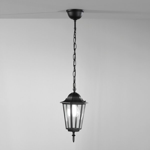 FAN LANT-MILANO/S1 Závěsné venkovní svítidlo MILANO černá, 1xE27, IP44, 17 x 84 cm - FANEUROPE