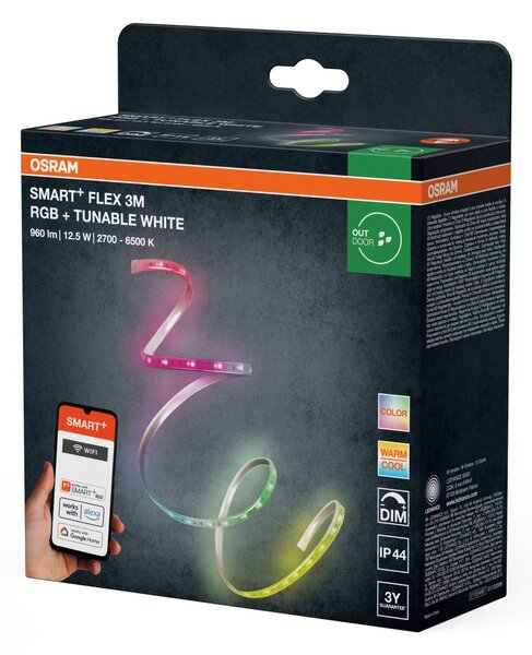 Chytrý Wifi Venkovní flexibilní IP44 3m RGB+Laditelná Bílá