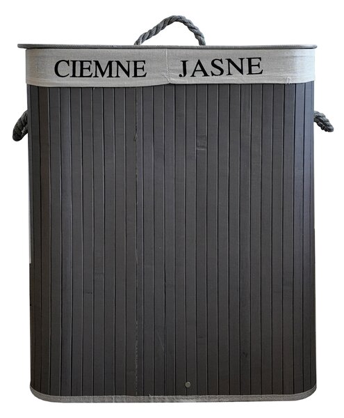 TRENDIE Bambusový koš na prádlo 100l šedý + DÁREK
