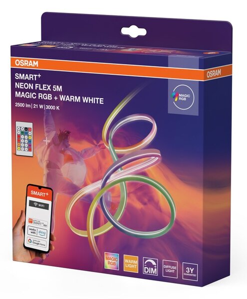 Chytrý LED pásek Wifi Neon Flex 5m Magic RGB + Laditelná Bílá