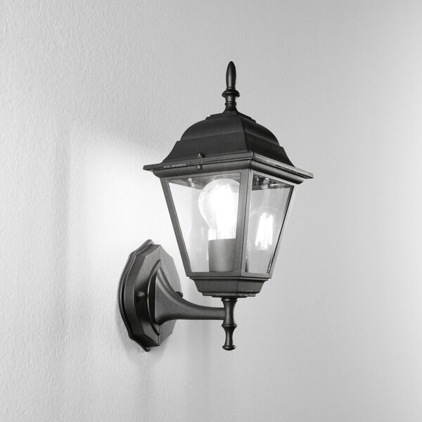 FAN LANT-ROMA/AP1A Venkovní nástěnné svítidlo UP ROMA černá, 1xE27, IP44, 19,5 x 35 x 14,6 cm - FANEUROPE