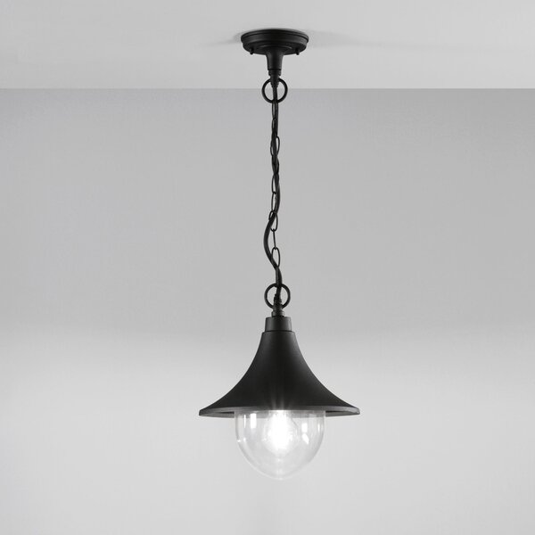 FAN LANT-PAVIA-S1 Závěsné venkovní svítidlo PAVIA černá, 1xE27, IP44, 26 x 98 cm - FANEUROPE