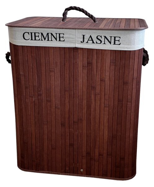 TRENDIE Bambusový koš na prádlo 100l tmavě hnědý + DÁREK