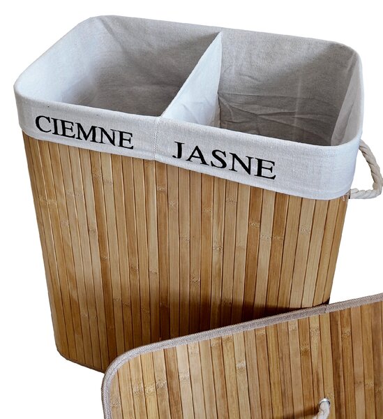 TRENDIE Bambusový koš na prádlo 100l světle hnědý + DÁREK