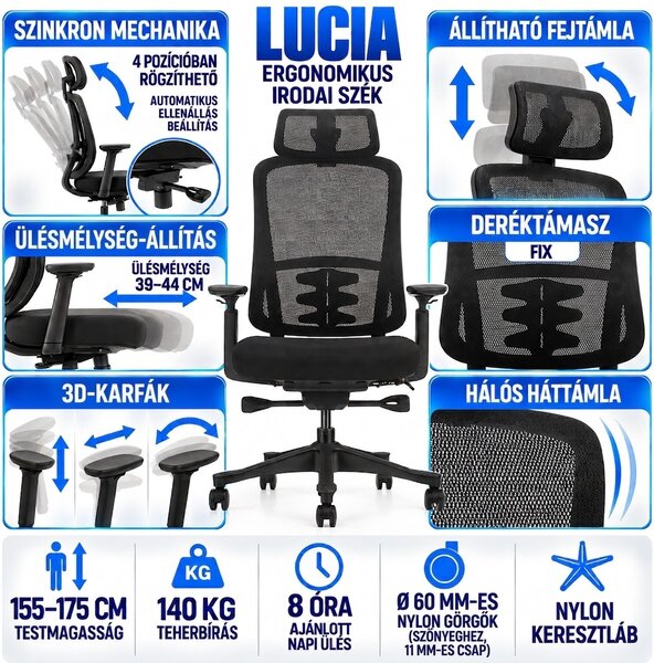 Mercury Kancelářská židle LUCIA černá