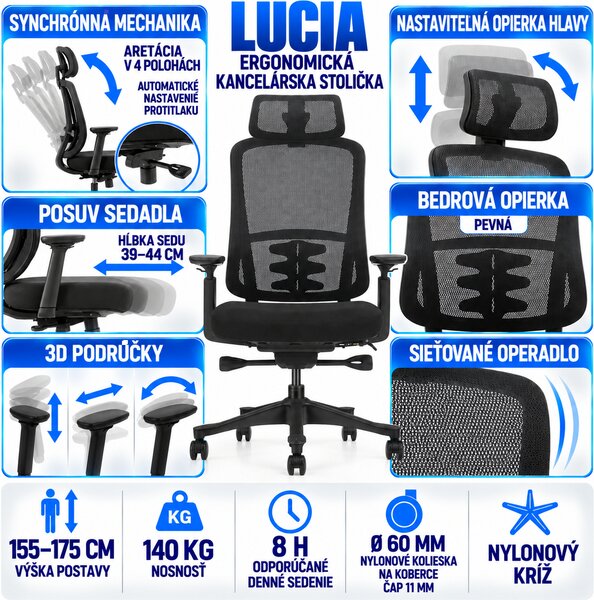 Mercury Kancelářská židle LUCIA černá