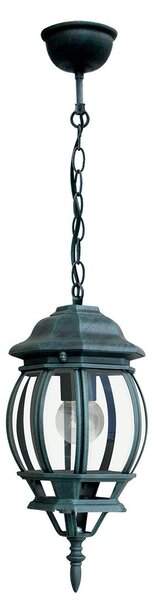 FAN LANT-SANTIAGO/S1 Závěsné venkovní svítidlo SANTIAGO černá/zelená, 1xE27, IP44, 15,5 x 107,5 cm - FANEUROPE