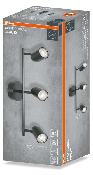 Černá Bodovka LED SPOT PRIMAL 3xGU10 465 mm