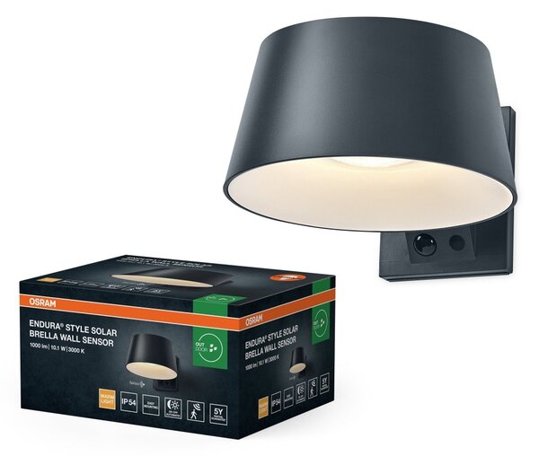 Solární nástěnné svítidlo ENDURA Style Solar Brella, IP54, Tmavě šedé