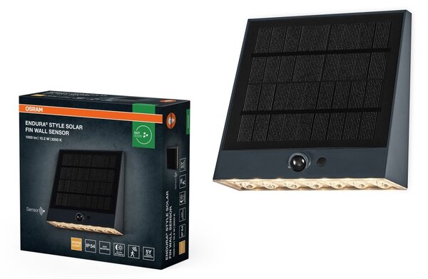 Solární nástěnné svítidlo ENDURA Style Solar Fin, IP54, Tmavě šedé