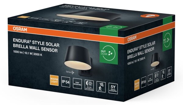 Solární nástěnné svítidlo ENDURA Style Solar Brella, IP54, Tmavě šedé