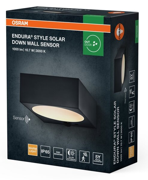 Solární nástěnné svítidlo ENDURA Style Solar Down, IP54, Tmavě šedé