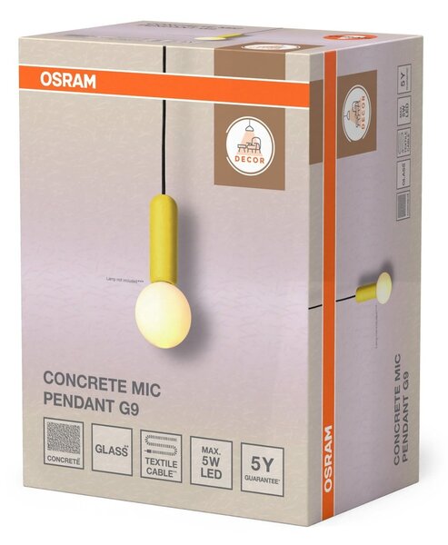 Betonové závěsné svítidlo Concrete Mic, 1x G9, Žluté