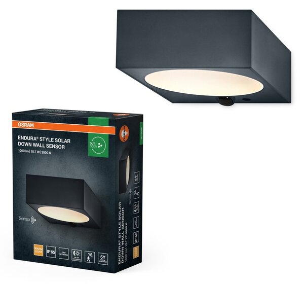 Solární nástěnné svítidlo ENDURA Style Solar Down, IP54, Tmavě šedé