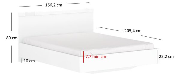 Manželská postel 160 cm Leona (bílá) (bez roštu a matrace)