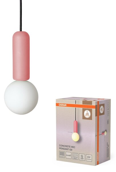 Betonové závěsné svítidlo Concrete Mic, 1x G9, Růžové