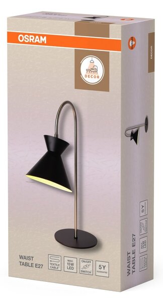 Stolní lampa Waist, 1x E27, Černá