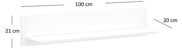 Polička 100 cm Leona (bílá). Akce -20%