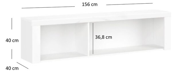 Závěsný regál Leona 160 (bílá). Akce -26%