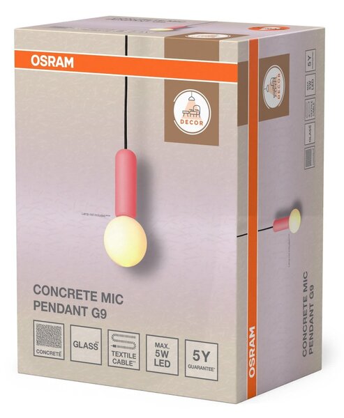 Betonové závěsné svítidlo Concrete Mic, 1x G9, Růžové