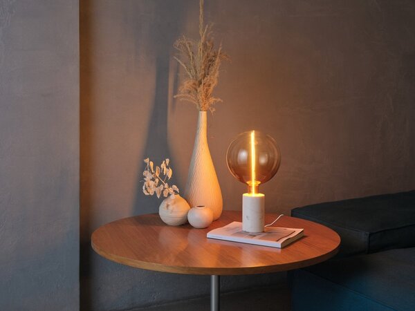 Stolní lampa Marble Base, Stmívatelná, 1x E27, Bílá