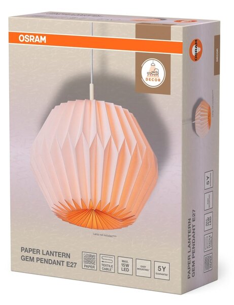 Papírové závěsné svítidlo Paper Lantern Gem, 1x E27, Bílé