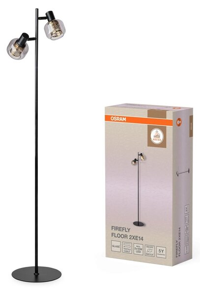 Stojací lampa Firefly, 2x E14, Černá