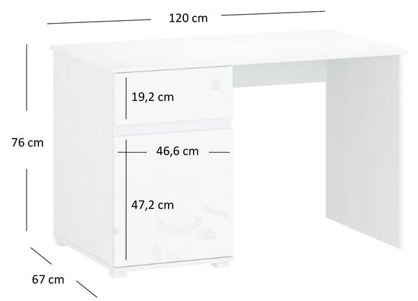 PC stolek Leona (bílá lesklá). Akce -21%