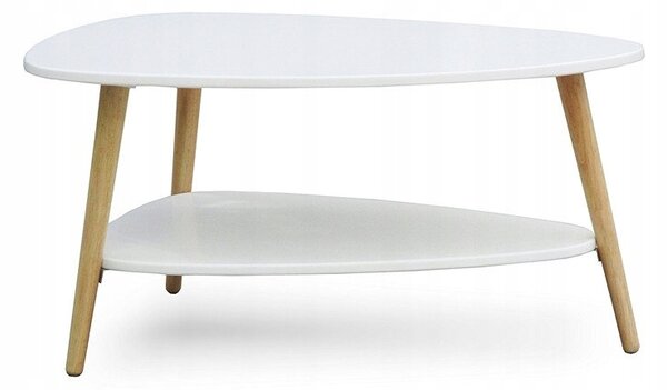 Konferenční stolek ModernHome Oválný 90 x 67 x 45 cm Bílá