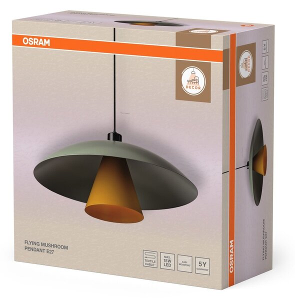 Závěsné svítidlo Flying Mushroom, 1x E27, Zelené