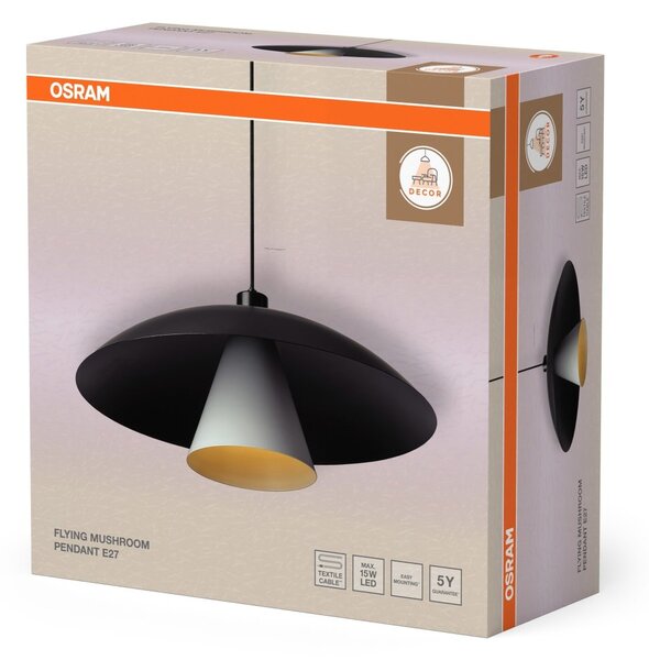 Závěsné svítidlo Flying Mushroom, 1x E27, Černé