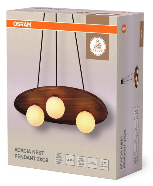 Závěsné svítidlo Acacia Nest, 1x G9, Hnědé