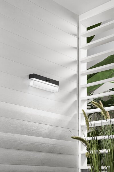 FAN LED-GIZAH-RT AKCE - Nástěnné svítidlo Gizah obdélníkové, LED 500 lm, 4000 K, se solárním panelem a senzorem, IP54 - FANEUROPE