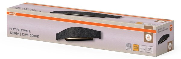 Filcové nástěnné svítidlo Flat Felt, 13W, Teplá bílá