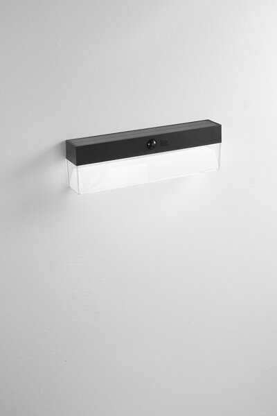 FAN LED-GIZAH-RT AKCE - Nástěnné svítidlo Gizah obdélníkové, LED 500 lm, 4000 K, se solárním panelem a senzorem, IP54 - FANEUROPE
