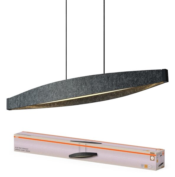Filcové závěsné svítidlo Flat Felt, 23W, Teplá bílá