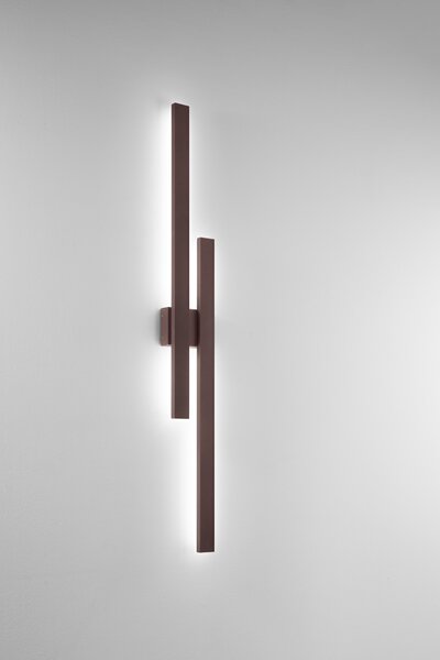FAN LED-HERCULES-140 Nástěnné svítidlo Hercules corten, hliník s PC difuzorem, 47 W, 6800 lm, CCT 2700/3500/4000 K, IP65, 60 x 175 x 1420 mm - FANEUROPE