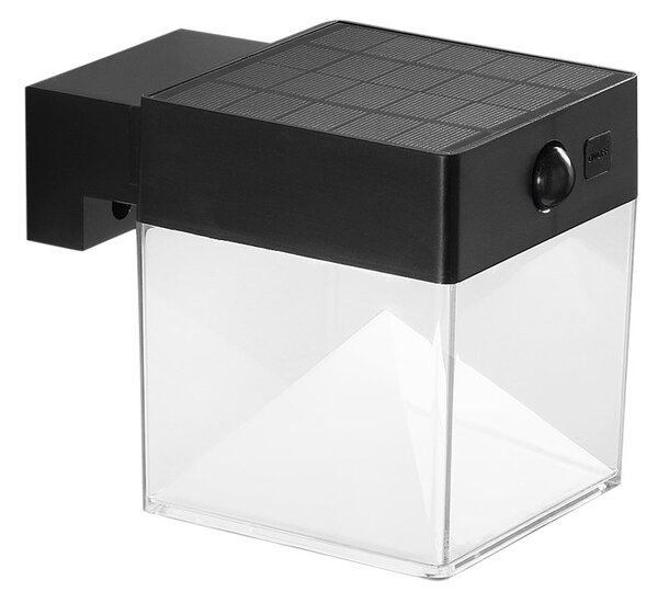 FAN LED-GIZAH-Q Nástěnné svítidlo Gizah čtvercové, LED 500 lm, 4000 K, se solárním panelem a senzorem, IP54 - FANEUROPE