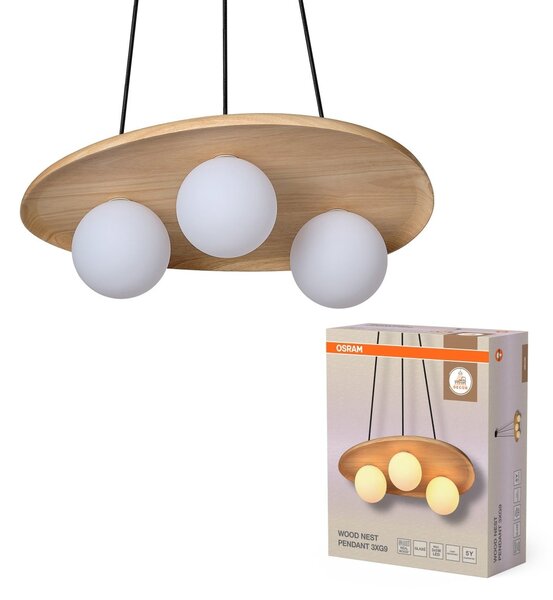 Závěsné svítidlo Wood Nest, 1x G9, Hnědé