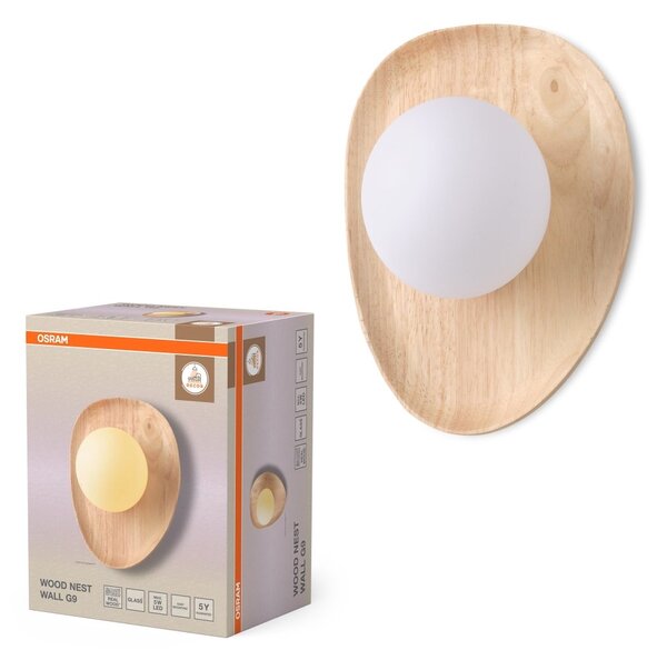 Stolní lampa Wood Nest, 1x G9, Hnědá