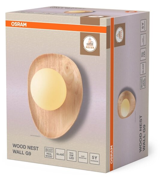 Stolní lampa Wood Nest, 1x G9, Hnědá