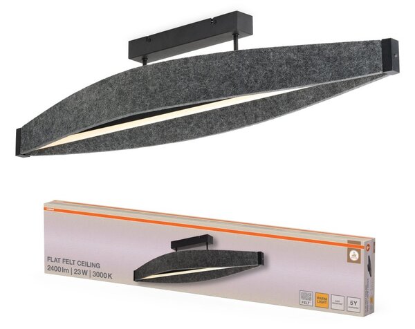 Filcové stropní svítidlo Flat Felt, 23W, Teplá bílá
