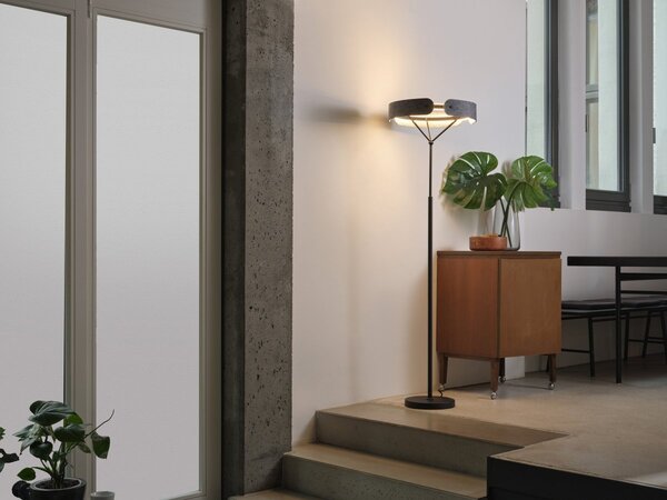 Filcová stojací lampa Curve Felt, 33W, Teplá bílá