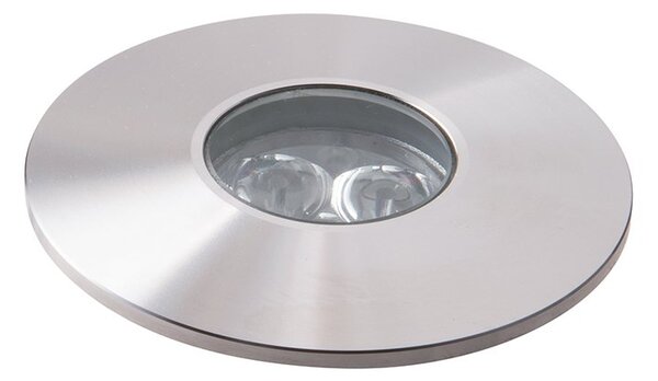 FAN LED-IRIDE-R6 Pochozí venkovní LED svítidlo IRIDE DC12/24V stříbrná, hliník, 3x1 W, RGB, stmívatelné, IP67,6 x 8,3 cm - FANEUROPE